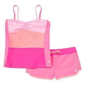 Free Country Color Block Tankini Set Girls 7